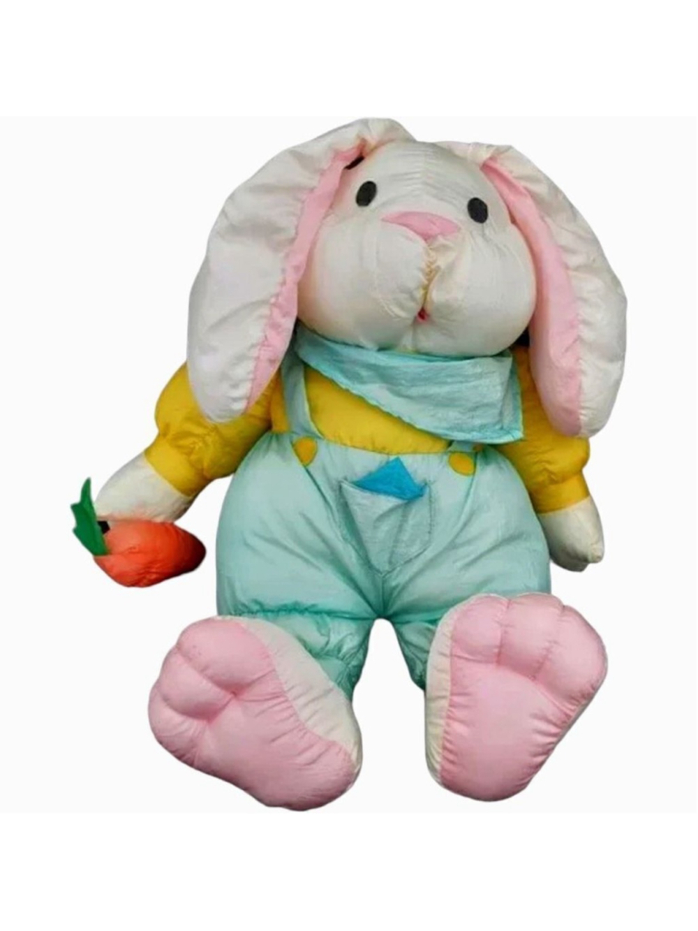 Vtg Internation Silver Co Nylon Bunny Carrot Puffalump Style Plush Stuffed Anima